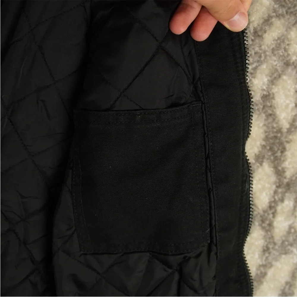 Levi’s Quilted Bomber Trucker Jacket MA-1 Sleeve Zip Pocket Mens Size XS Black